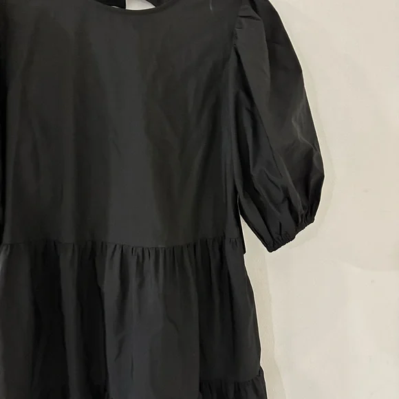 Zara Tiered poplin dress black - Picture 4 of 9